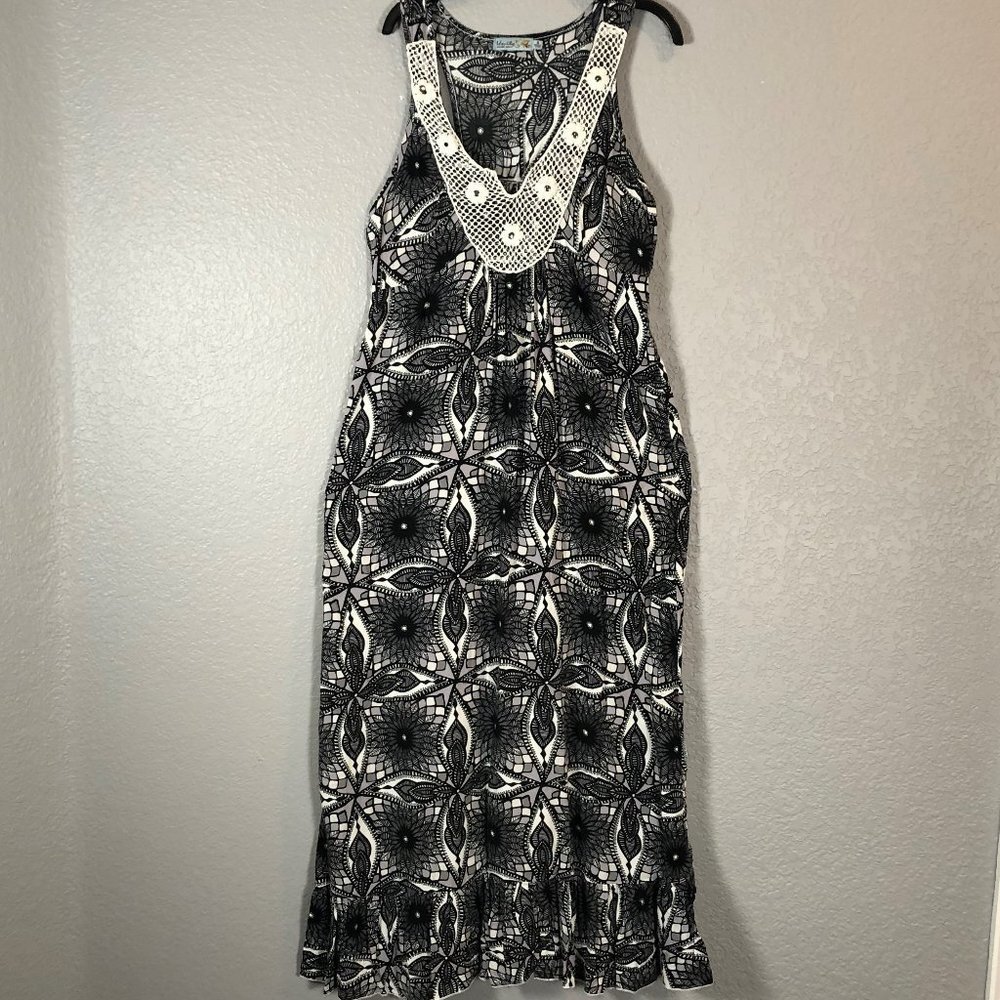 Unity World Wear Size Small 100% Rayon Racerback Maxi Dress